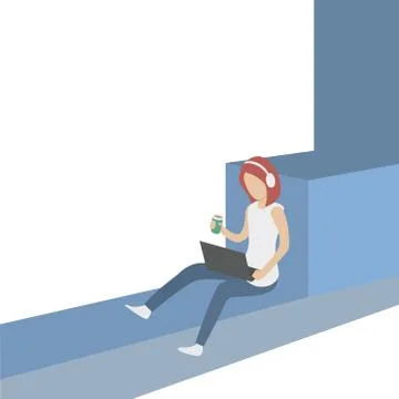 Online learning. distance learning concept. Vector illustration. Stock Illustration