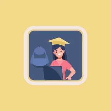 Online learning. distance learning concept. Vector illustration. Stock Illustration