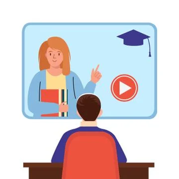 Online learning. distance learning concept. Vector illustration. Stock Illustration