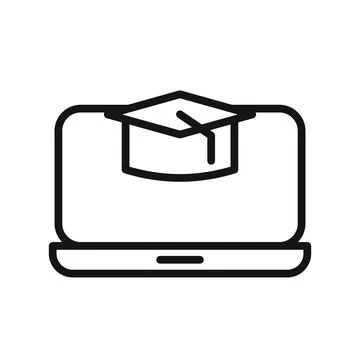 Online Learning E-Learning Icon Perfect for Virtual Classes Stock Illustration