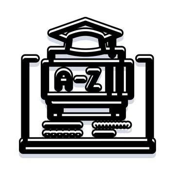 Online learning education with graduation cap and laptop イラスト素材