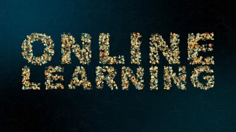 Online learning education training learn from home conceptual animation Stock Footage 128996957