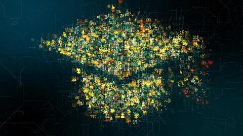 Online learning education training learn from home title - 3D illustration  스톡 일러스트