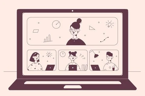 Online learning, Elearning, remote education concept Stock Illustration