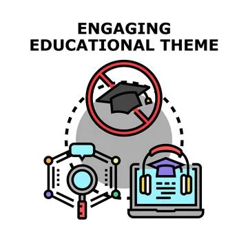 Online learning engaging educational theme concept Stock Illustration