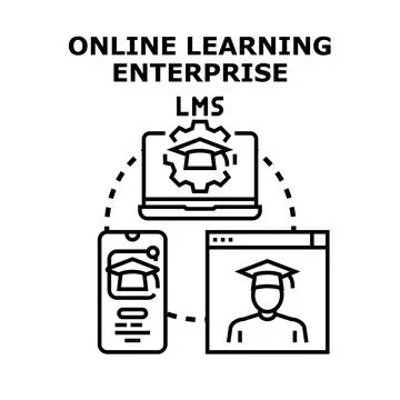 Online learning enterprise lms concept vector 스톡 일러스트
