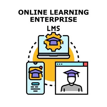 Online learning enterprise lms concept vector Stock Illustration