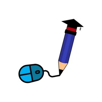 Online learning flat icon. Design template vector Illustrazione stock