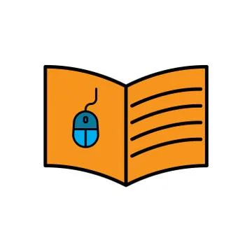 Online learning flat icon. Design template vector Stock Illustration