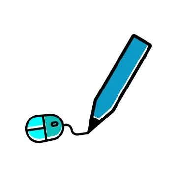 Online learning flat icon. Design template vector Stock Illustration