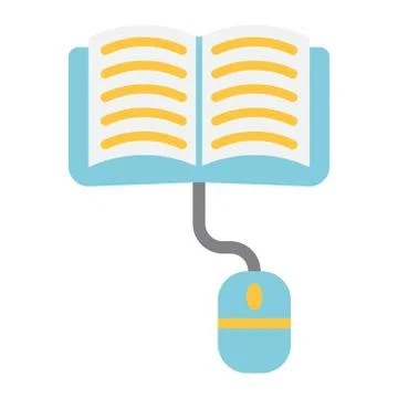 Online learning flat icon, education and internet イラスト素材