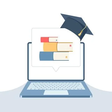 Online learning flat vector concept isolated on background Stock Illustration