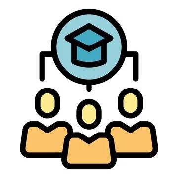 Online learning group icon vector flat Stock Illustration