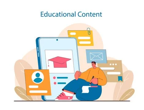 Online Learning Hub concept. A virtual space for educational engagement. Stock Illustration