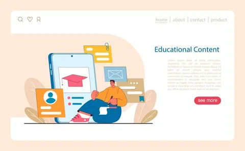 Online Learning Hub concept. A virtual space for educational engagement. Illustrazione stock