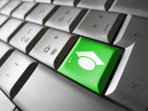 Online Learning Icon Key Stock Photos
