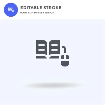 Online Learning icon vector, filled flat sign, solid pictogram isolated on wh Stock Illustration