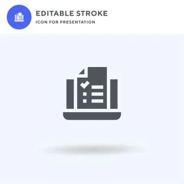 Online Learning icon vector, filled flat sign, solid pictogram isolated on white Stock Illustration