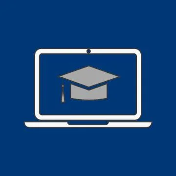 Online learning icon on white background. Vector illustration. Stock Illustration