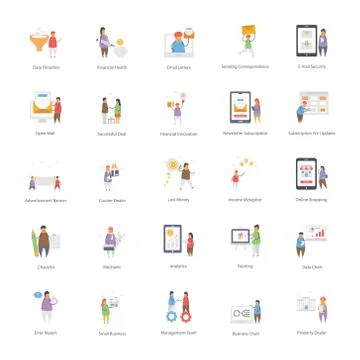 Online Learning Icons Bundle Stock Illustration