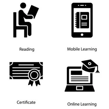 Online Learning Icons イラスト素材