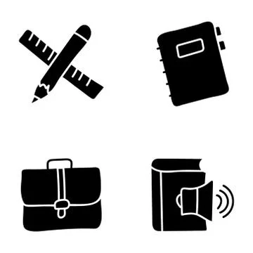 Online learning Icons Pack Stock Illustration