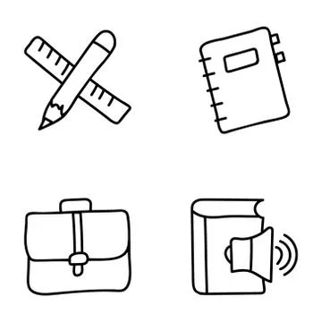 Online learning Icons Pack Stock Illustration