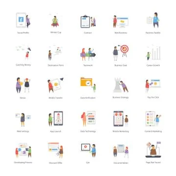 Online Learning Icons Set Stockillustratie