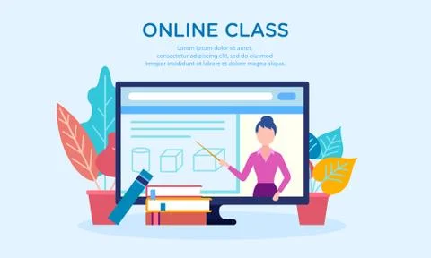 Online Learning 스톡 일러스트