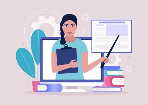 Online learning Stock Illustration