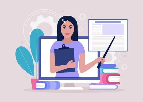 Online learning Stock Illustration