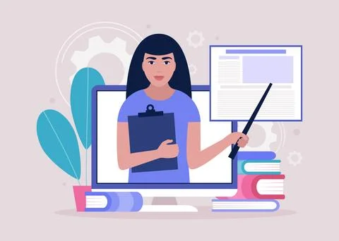 Online learning Stock Illustration
