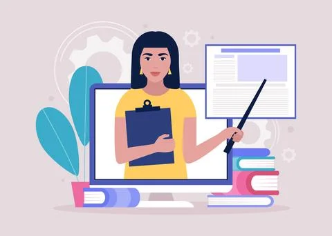 Online learning Stock Illustration