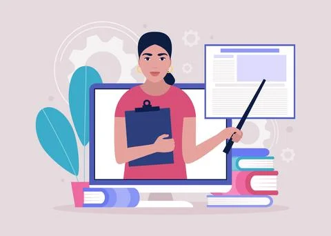 Online learning Stock Illustration