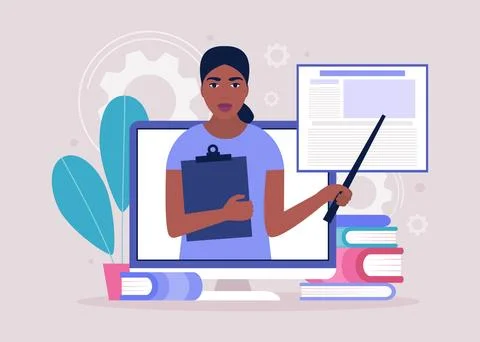 Online learning Stock Illustration
