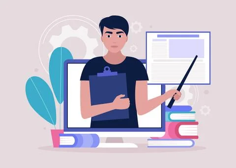 Online learning Stock Illustration