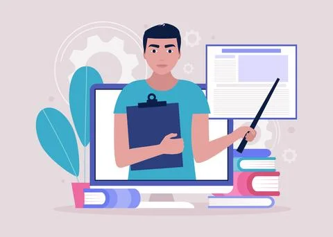 Online learning Stock Illustration