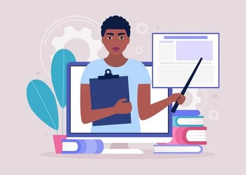 Online learning Stock Illustration