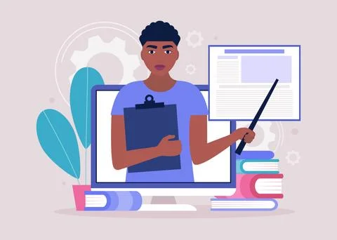 Online learning Stock Illustration