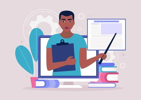 Online learning Stock Illustration