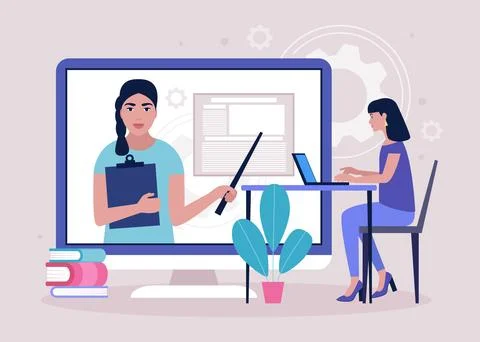 Online learning Stock Illustration