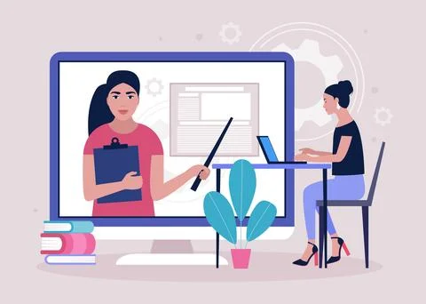 Online learning Stock Illustration