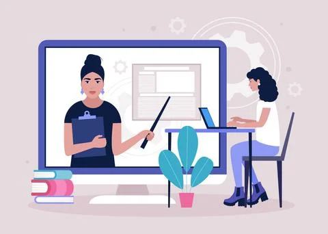 Online learning Stock Illustration
