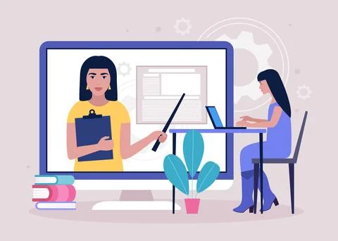 Online learning Stock Illustration