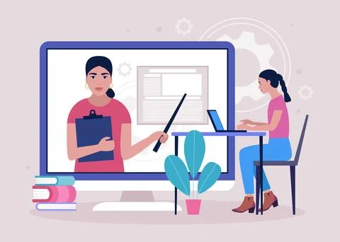 Online learning Stock Illustration