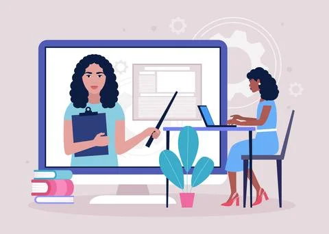 Online learning Stock Illustration