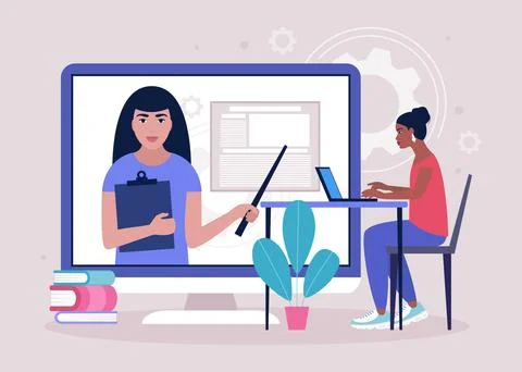 Online learning Stock Illustration