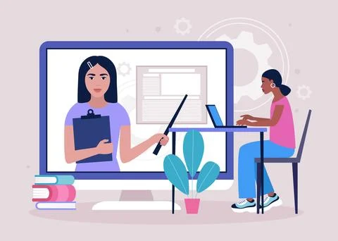 Online learning Stock Illustration