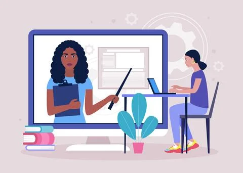 Online learning Stock Illustration