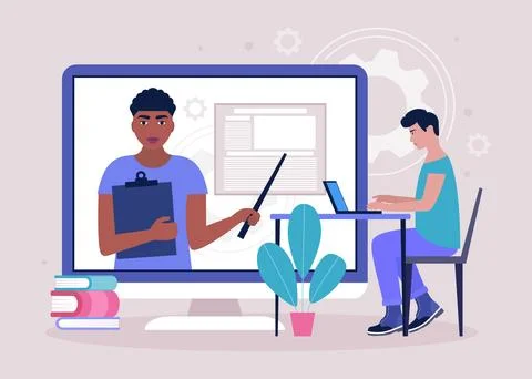 Online learning Stock Illustration